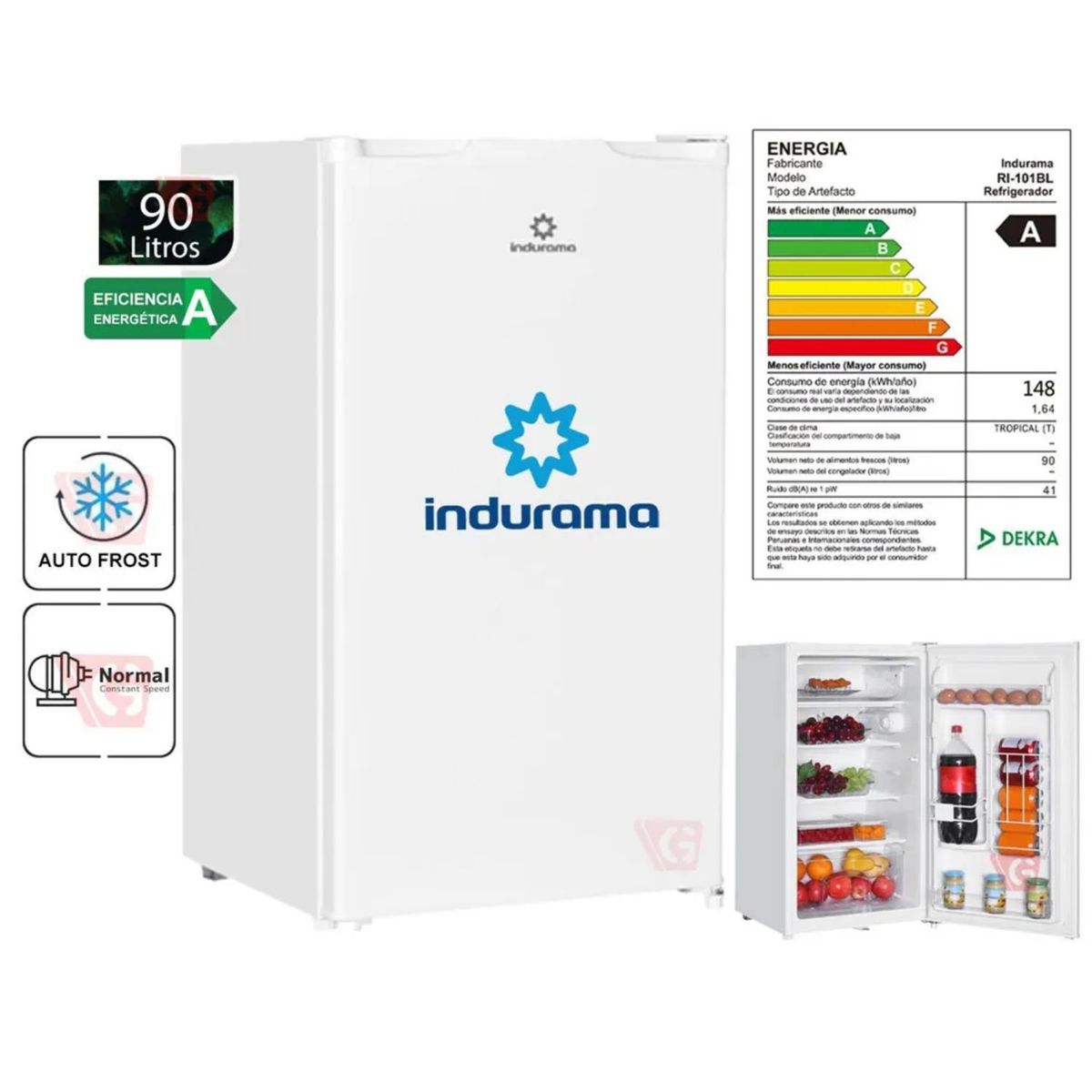 INDURAMA - Frigobar 90L Defrost Indurama RI-101BL Blanco