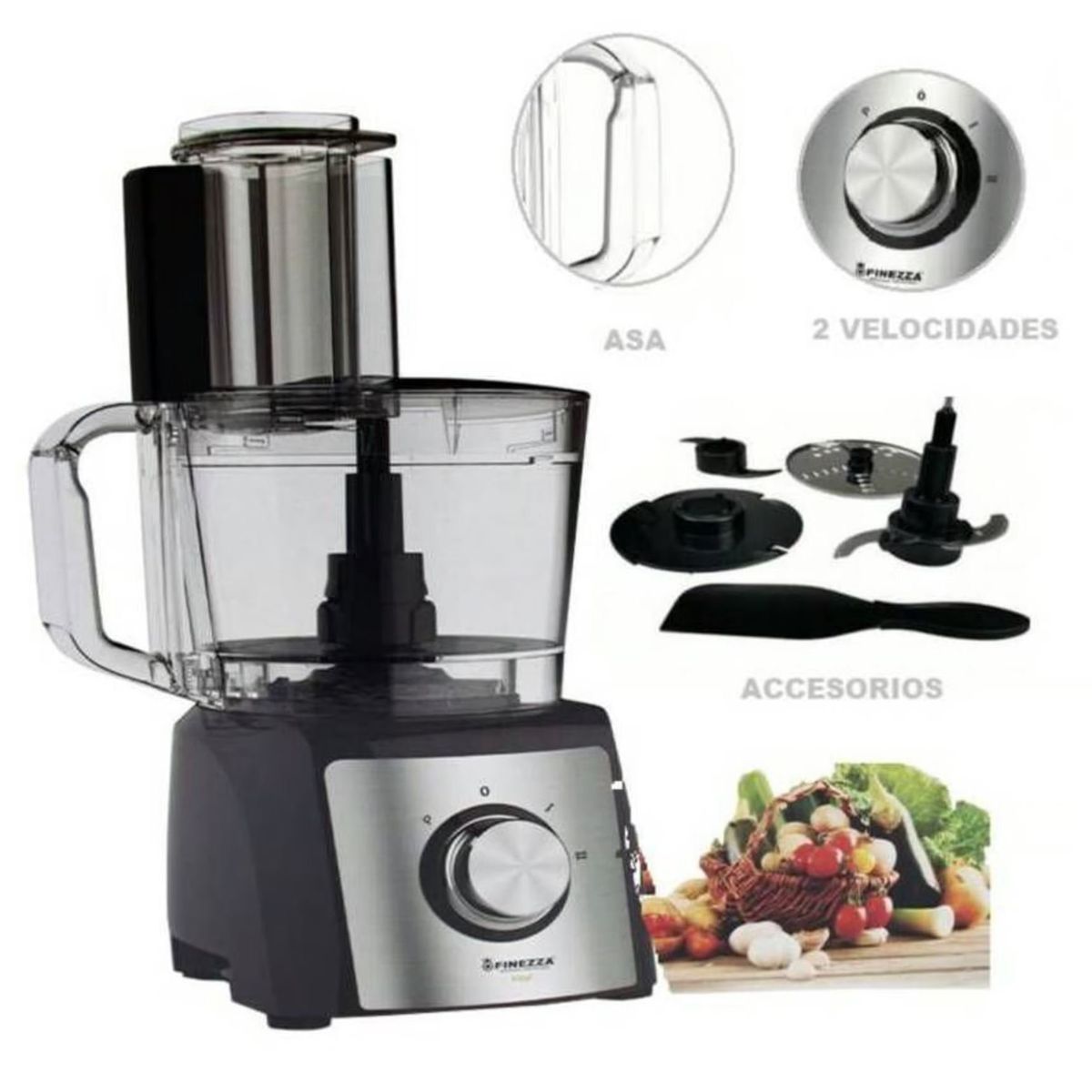 FINEZZA - Procesador de Alimentos FINEZZA FZ –6120PR 1200W 2.3 Lts