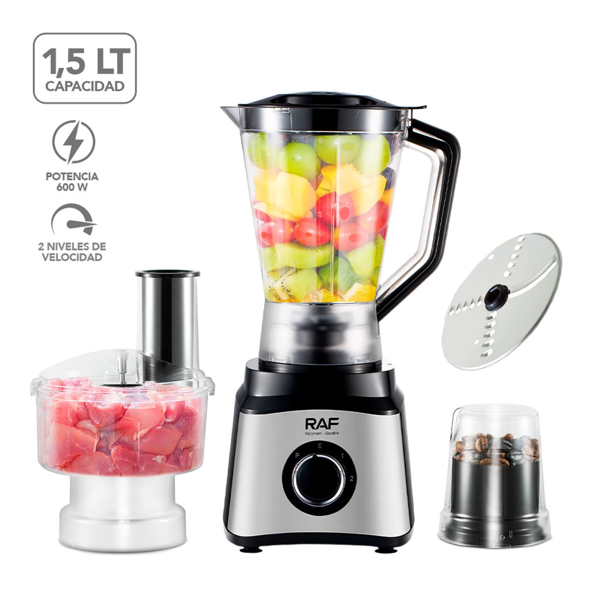 KELLER - Licuadora Multifuncional 4en1 600W 2 Velocidades 1,5 Litros R23