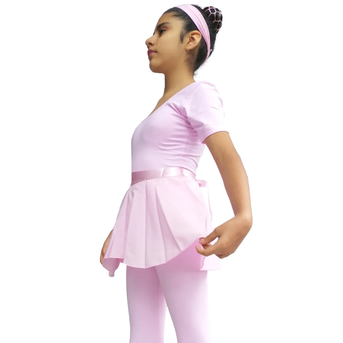 NACIONAL - Ballet Conjunto Manga Corta Falda Envolvente - Rosa