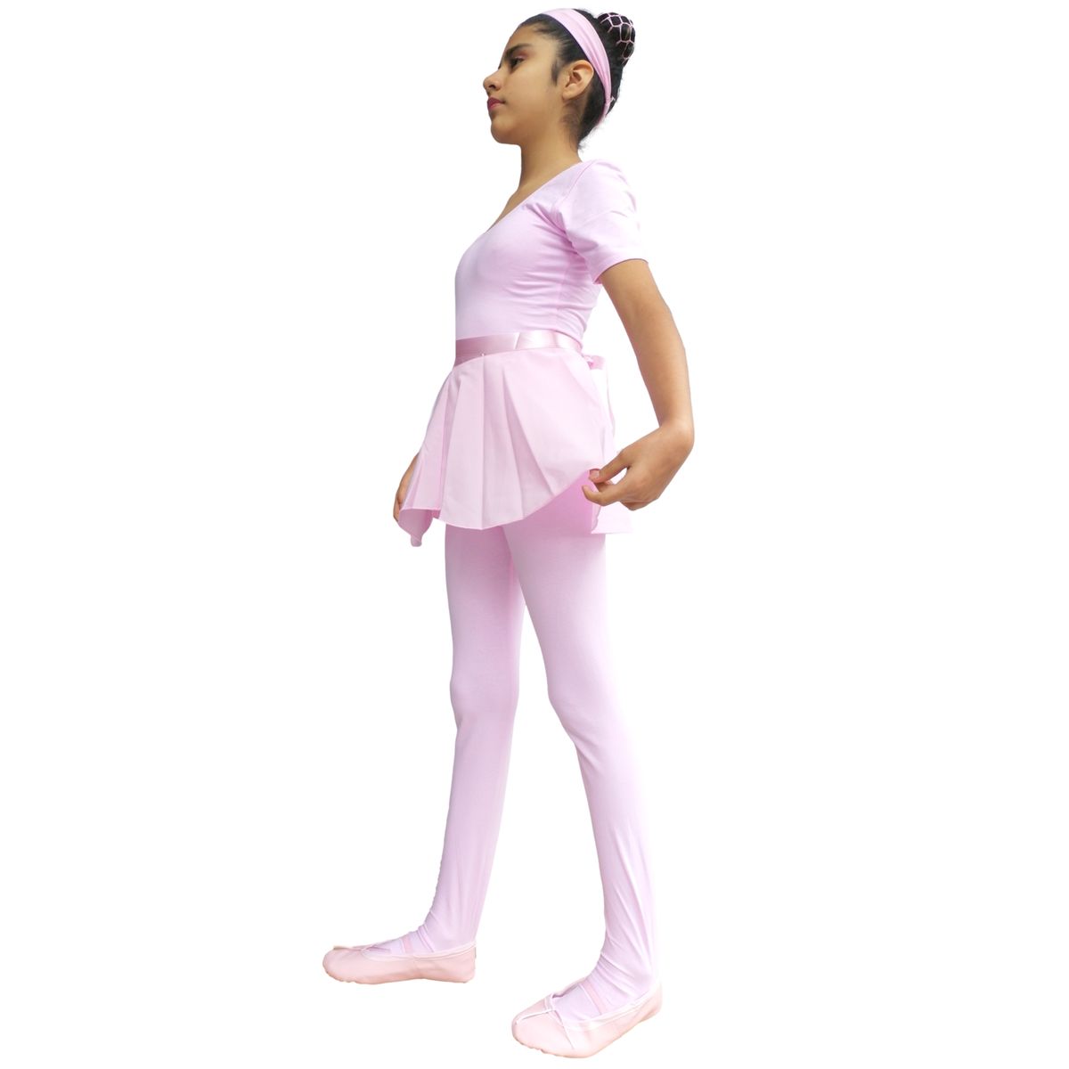 NACIONAL - Ballet Conjunto Manga Corta Falda Envolvente - Rosa