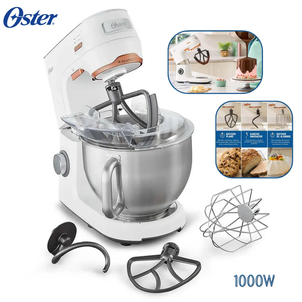 OSTER - Batidora Planetaria Oster 5-2L Heatsoft FPSTSMPL4W Blanco