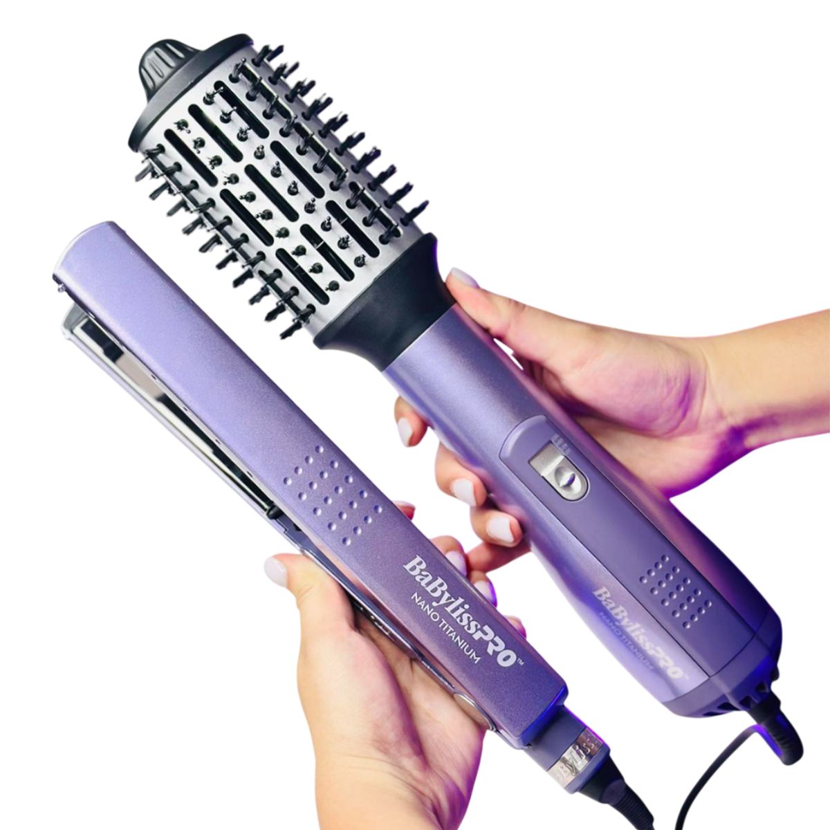 BABYLISS PRO - Combo Plancha Babyliss Pro Ionica 1 1/4"+ Cepillo Hot Air Styling 2.5"