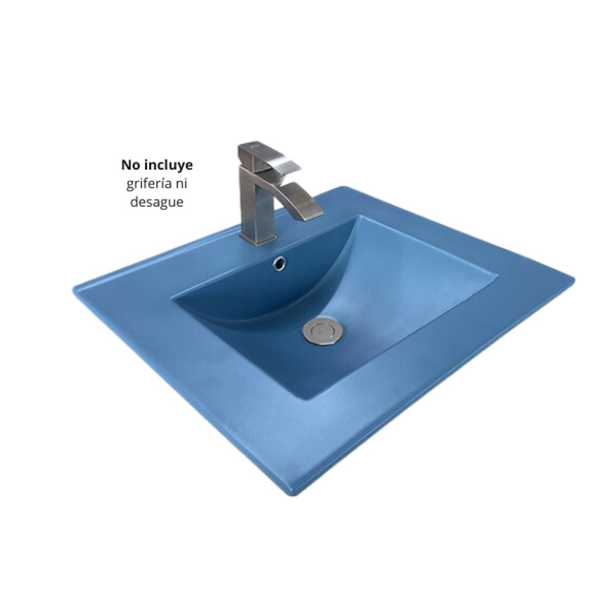 XM - LAVABO DE LOZA CUADRADO CELESTE LZ-D22-47