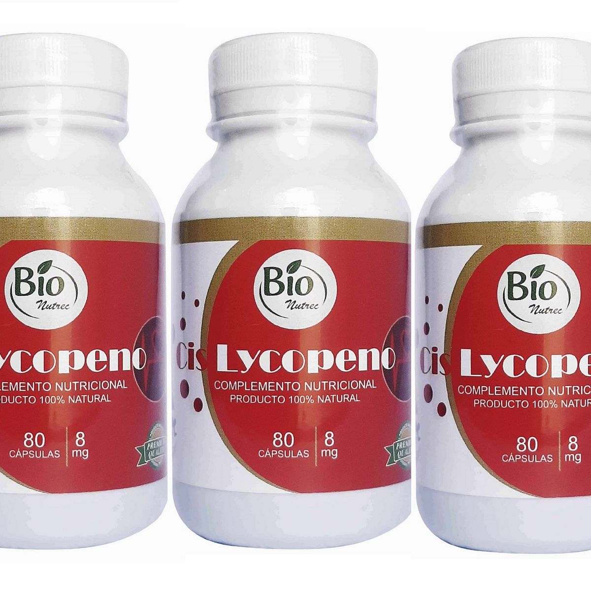 BIONUTREC - 03 FRASCOS DE LICOPENO ANTIOXIDANTE X 80 CAPSULAS C/U - Bionutrec
