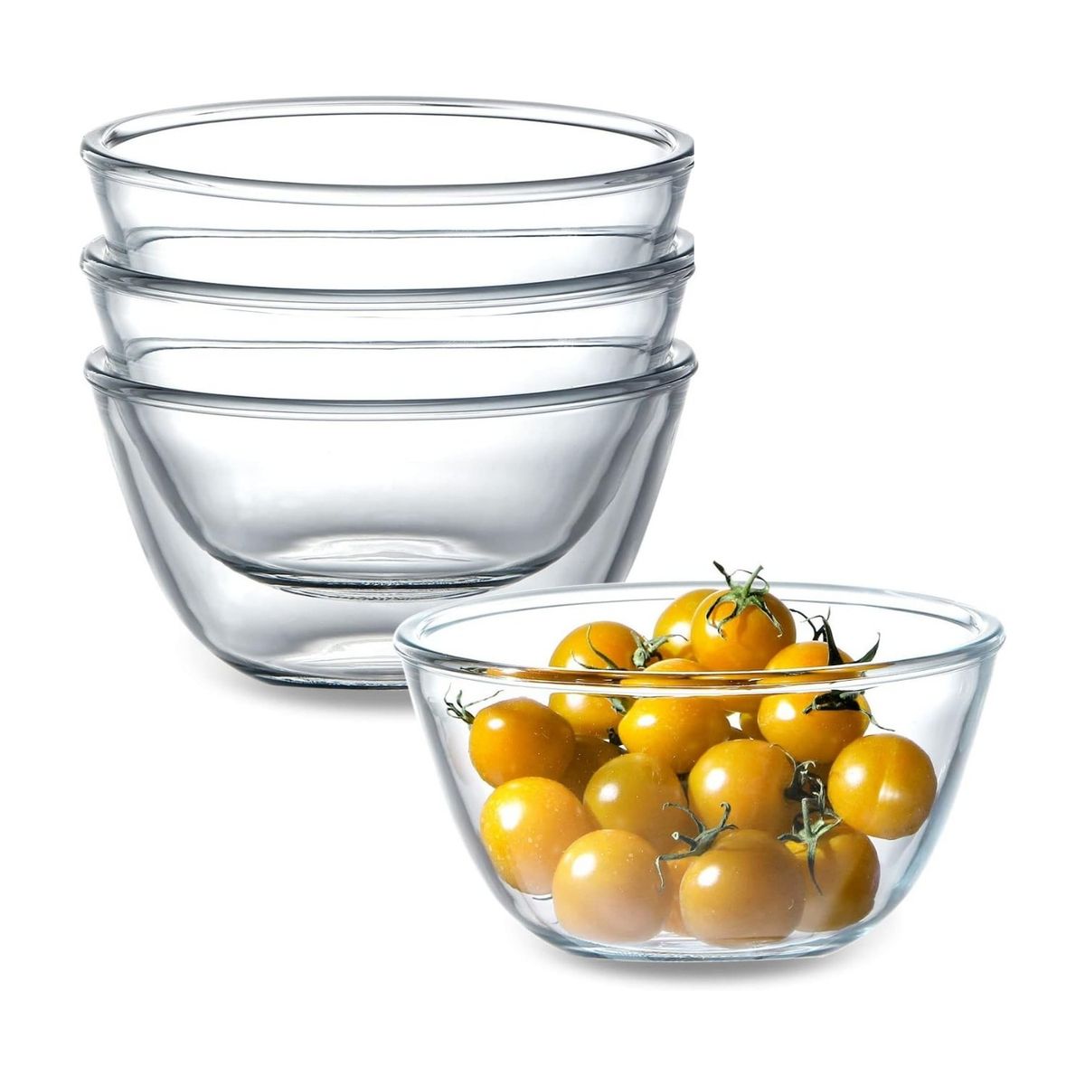 PENTHA - Tazón Redondo de Vidrio 4 Unidades, 2 de 900ml, 1300ml y 1800ml