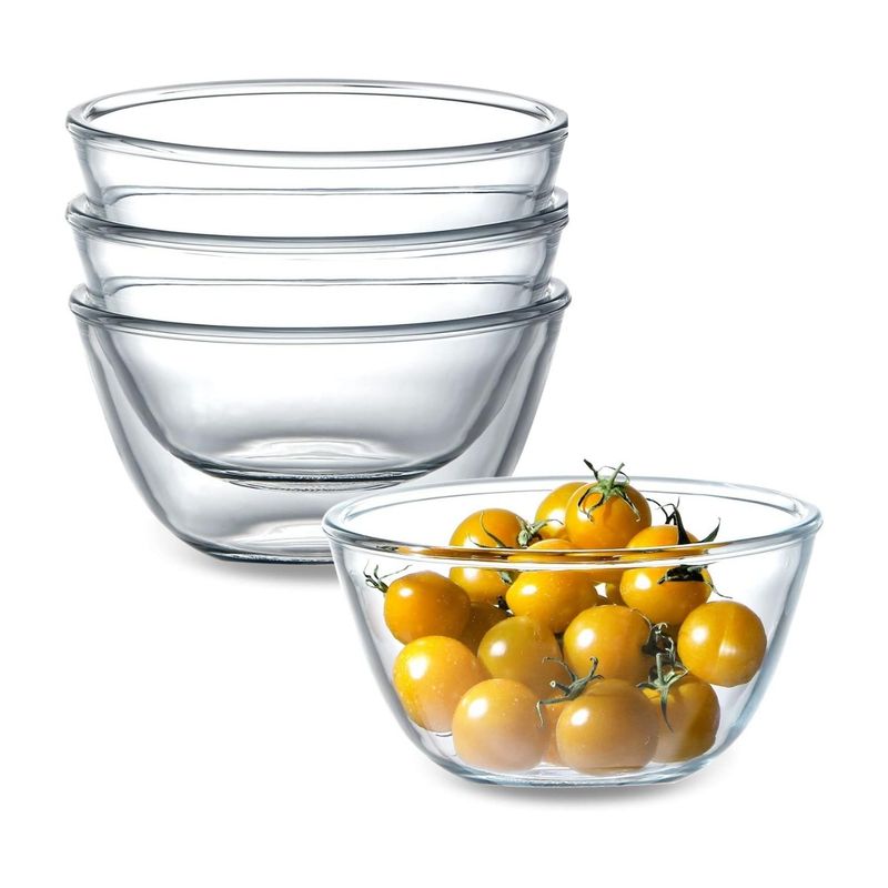 PENTHA - Tazón Redondo de Vidrio 4 Unidades, 2 de 900ml, 1300ml y 1800ml