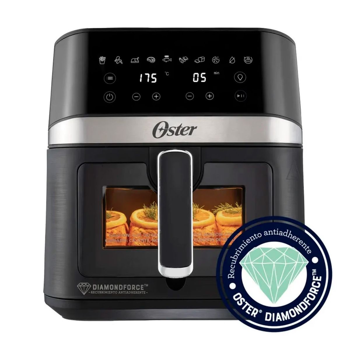 OSTER - Freidora de Aire Digital con Recubrimiento DiamondForce 6LT Negro