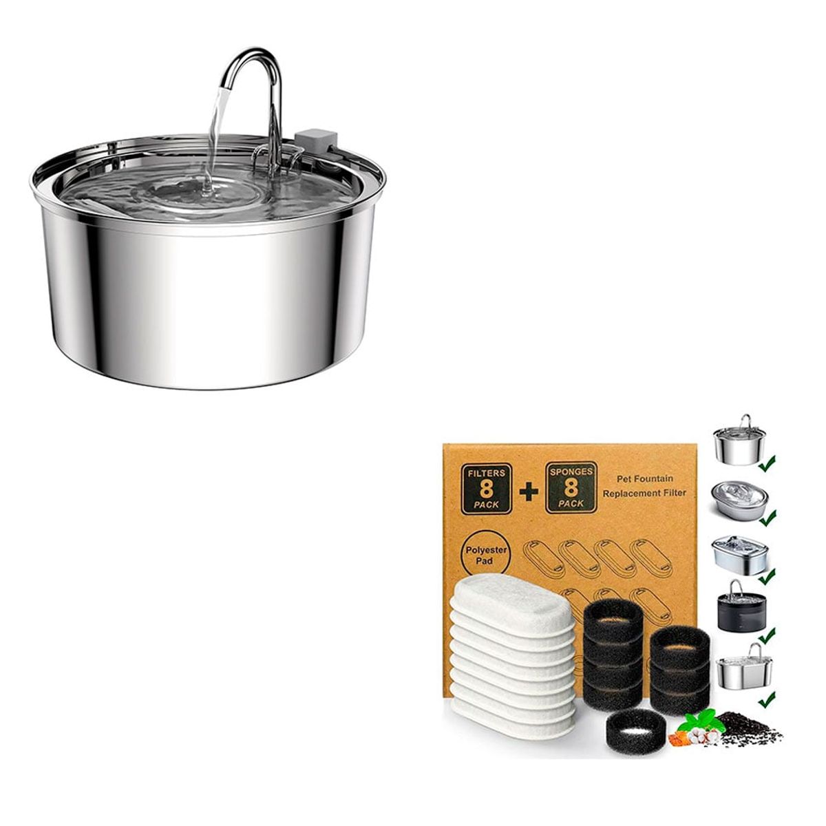 QUE PATAS PET SHOP - Fuente de Agua + Caja de Filtros