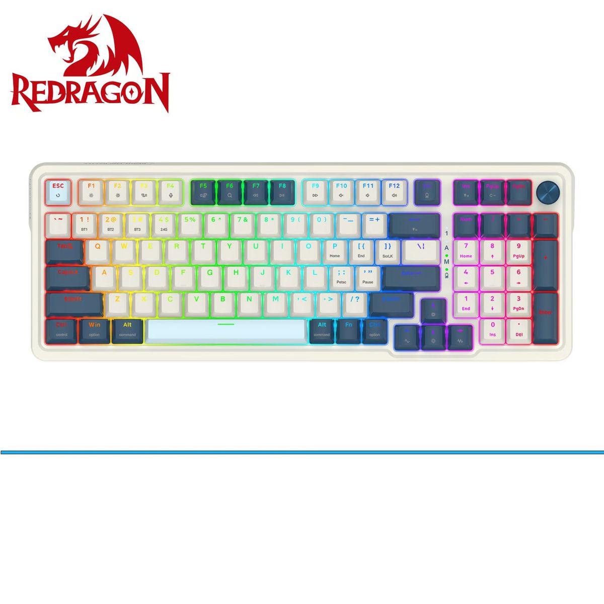 REDRAGON - Teclado Redragon EISA K686-RGB-PRO Wireless English WB WHITEBLUE