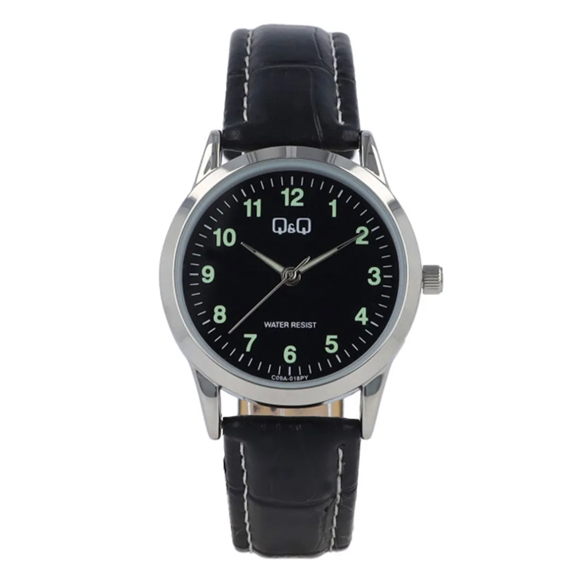 Q&Q - RELOJ MUJER CUERO NEGRO PLATEADO MARCA QQ - MD5