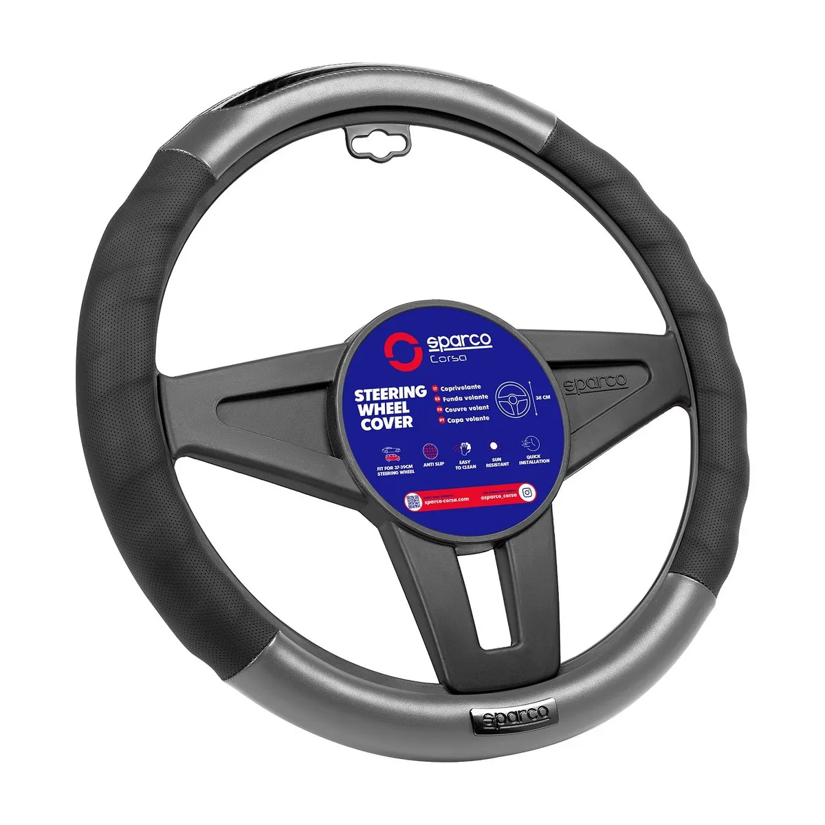 SPARCO - Forro De Timón Sparco Premium Negro 37-38Cm