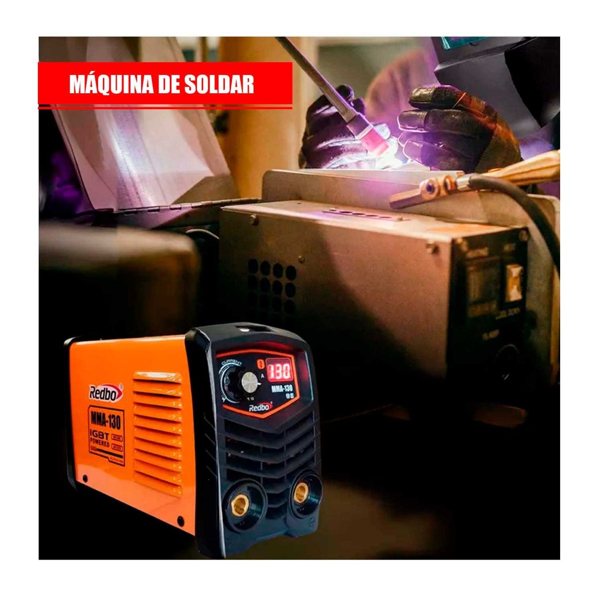 REDBO - SOLDADORA INVERSORA REDBO + CARETA FOTOSENSIBLE + 2 ESCUADRAS