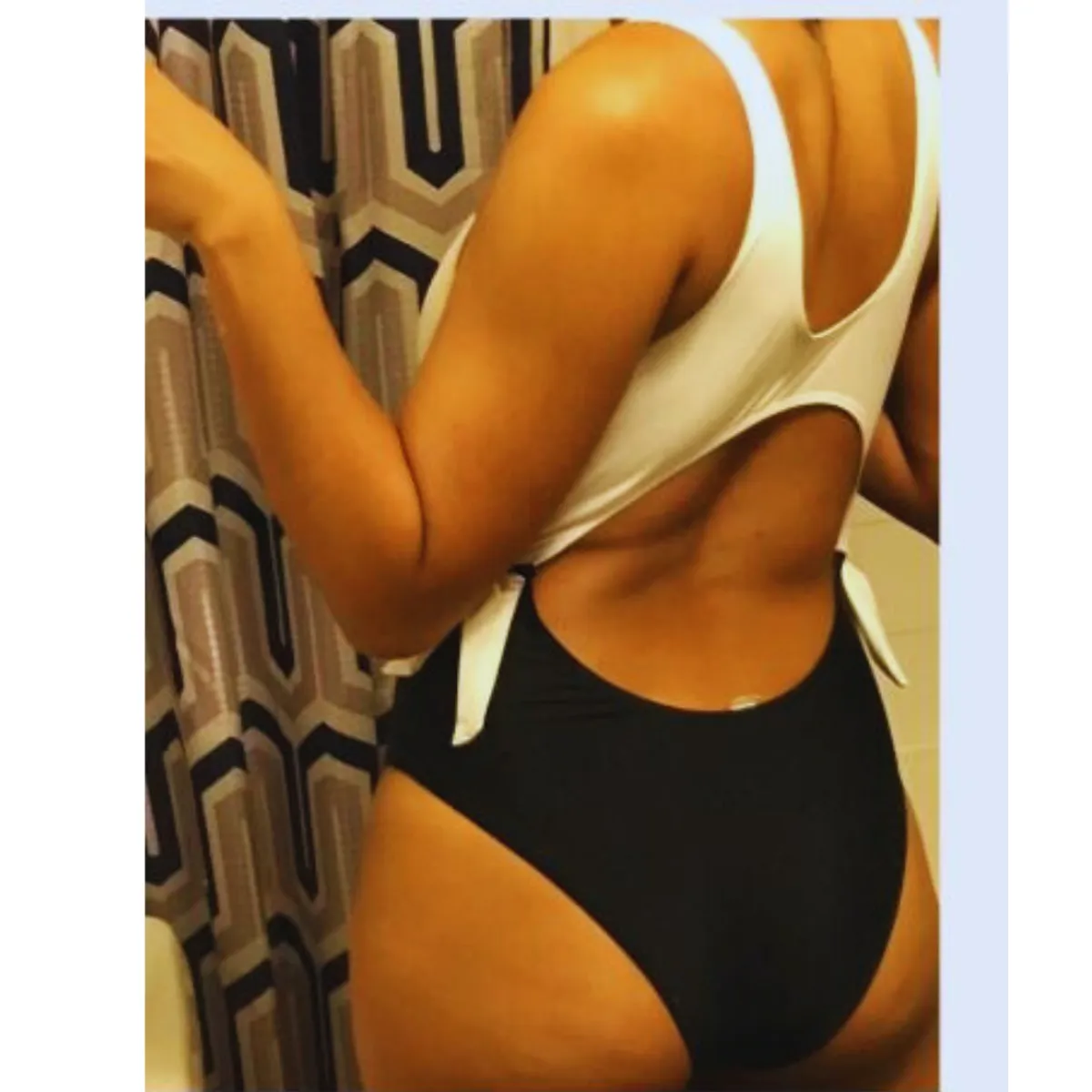 GENERICO - Ropa de baño Vintage -  Blanco con Negro