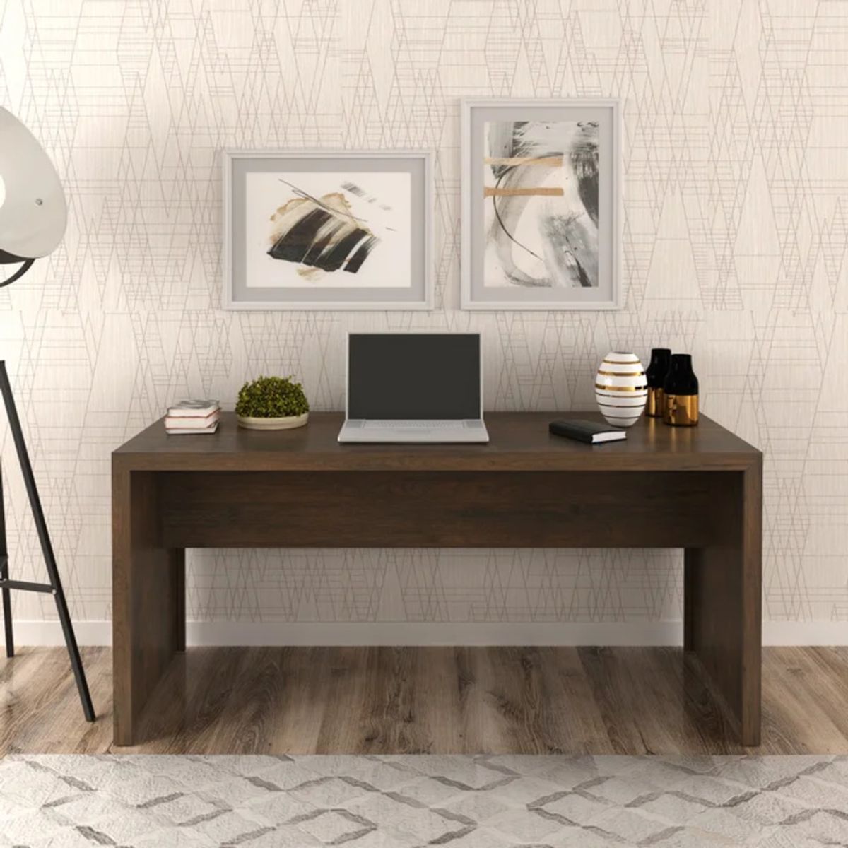 GENERICO - Escritorio Moderno Hinoa Marrón Oscuro R&R MUEBLES