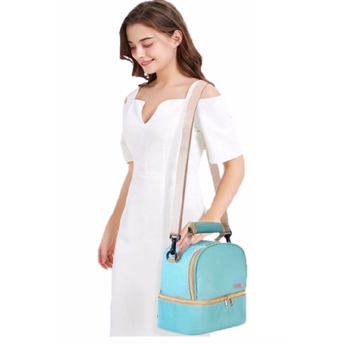 GENERICO - Lonchera térmica doble compartimento color verde