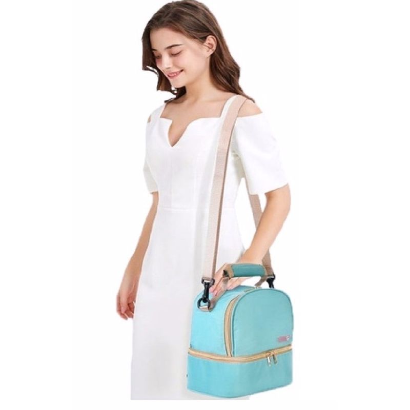 GENERICO - Lonchera térmica doble compartimento color verde