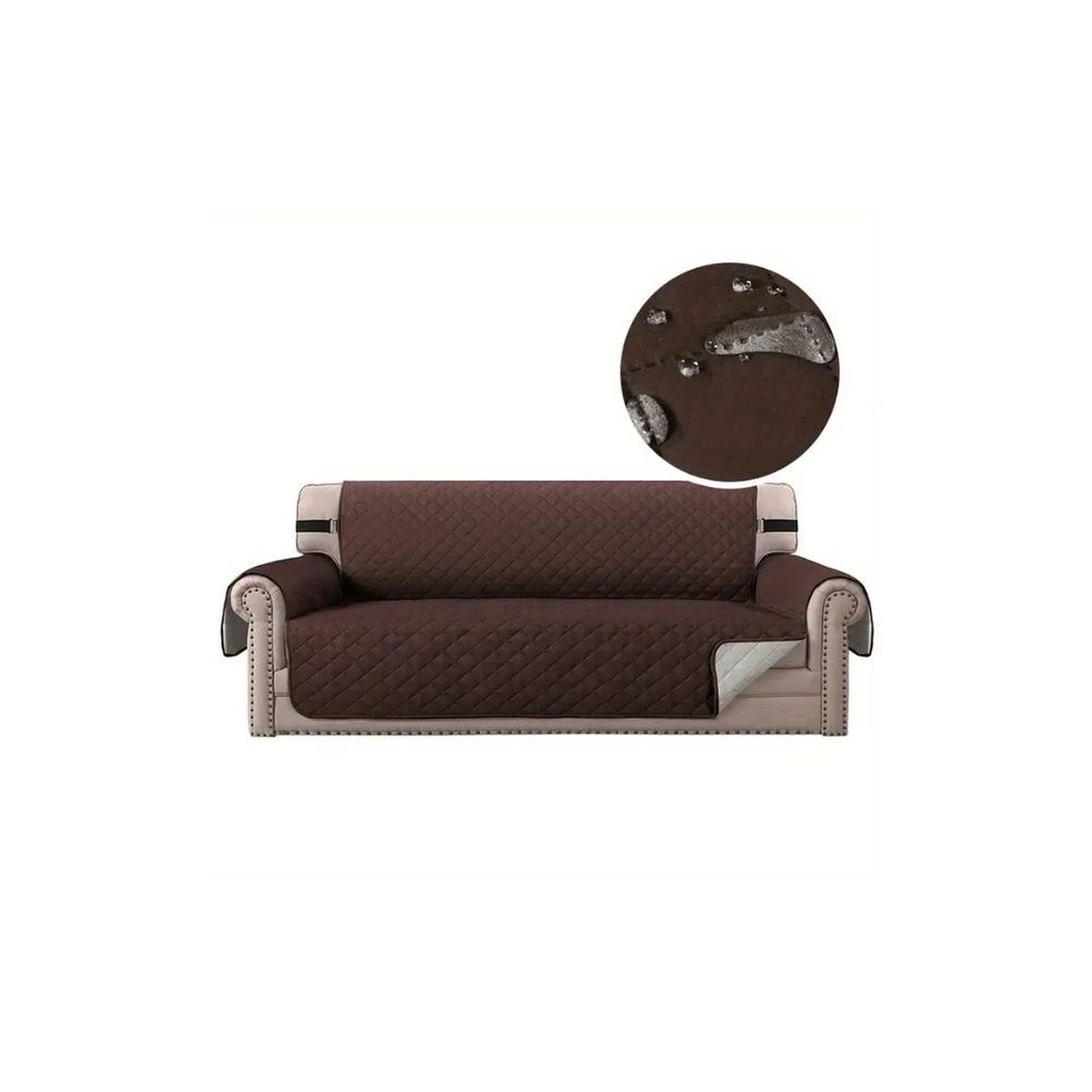 GENERICO - Funda para Sofa 2 cuerpos 1.7x2.3 M - Marron/Beige
