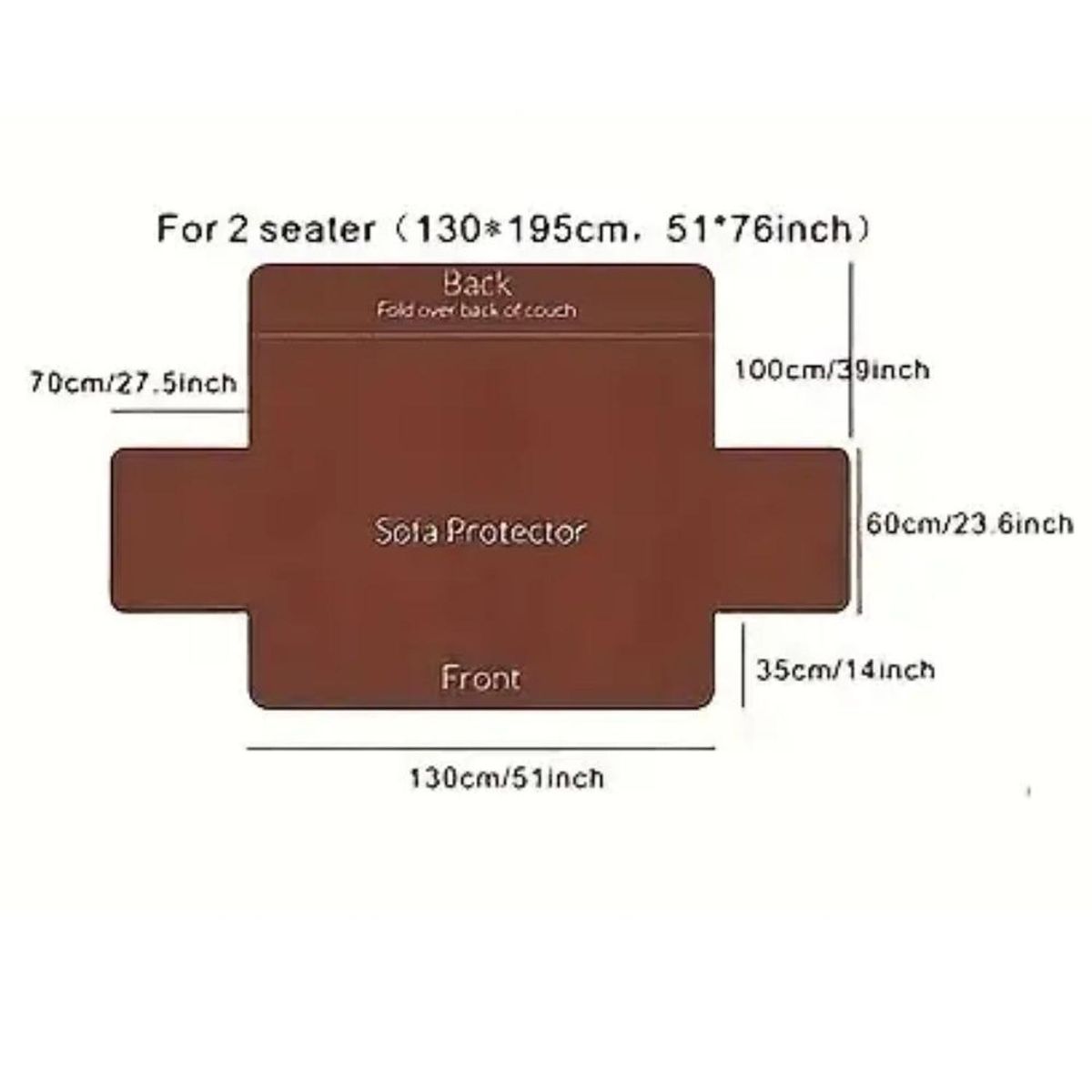 GENERICO - Funda para Sofa 2 cuerpos 1.7x2.3 M - Marron/Beige