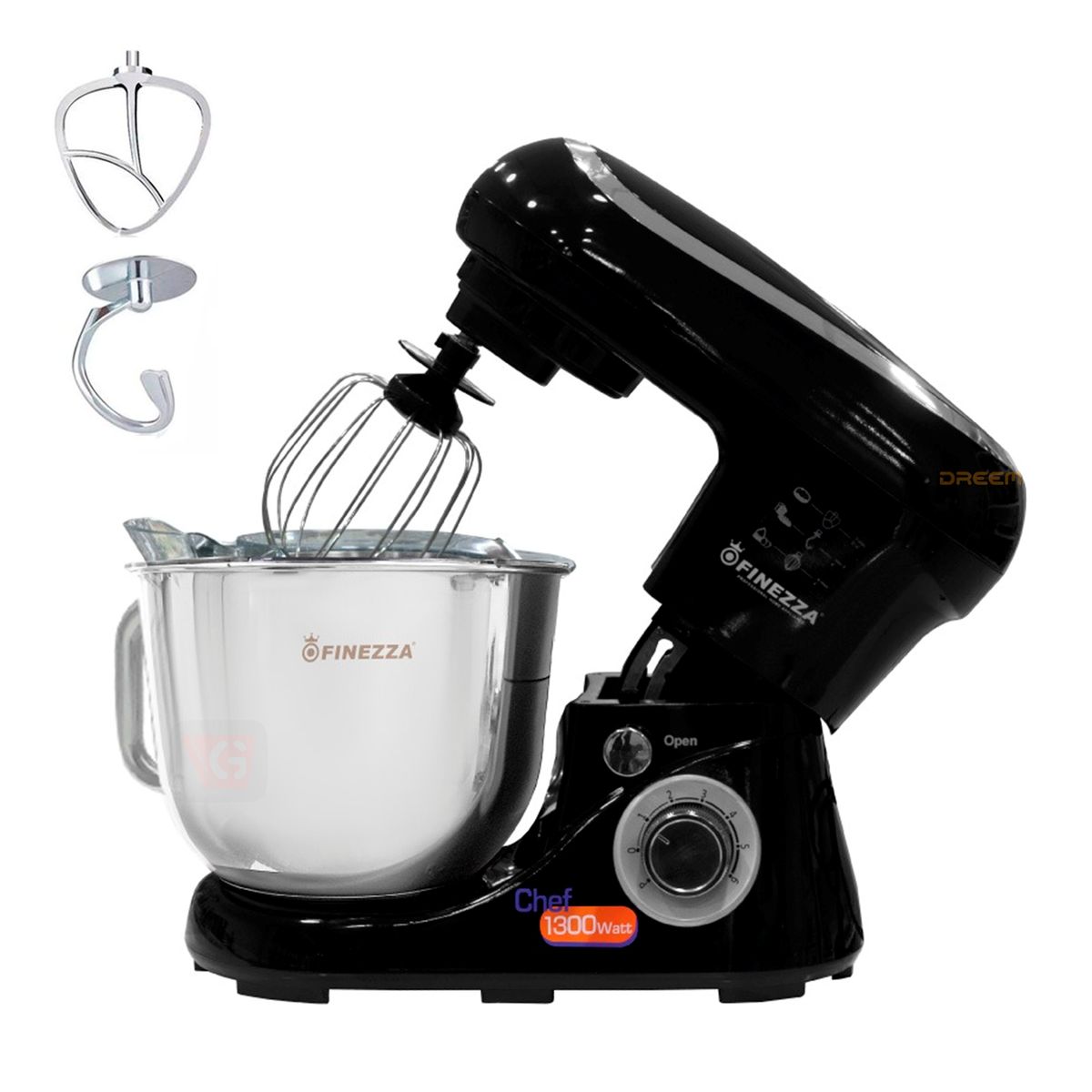FINEZZA - Batidora Orbital 1300W FZ-6822B 6 Velocidades - Negro