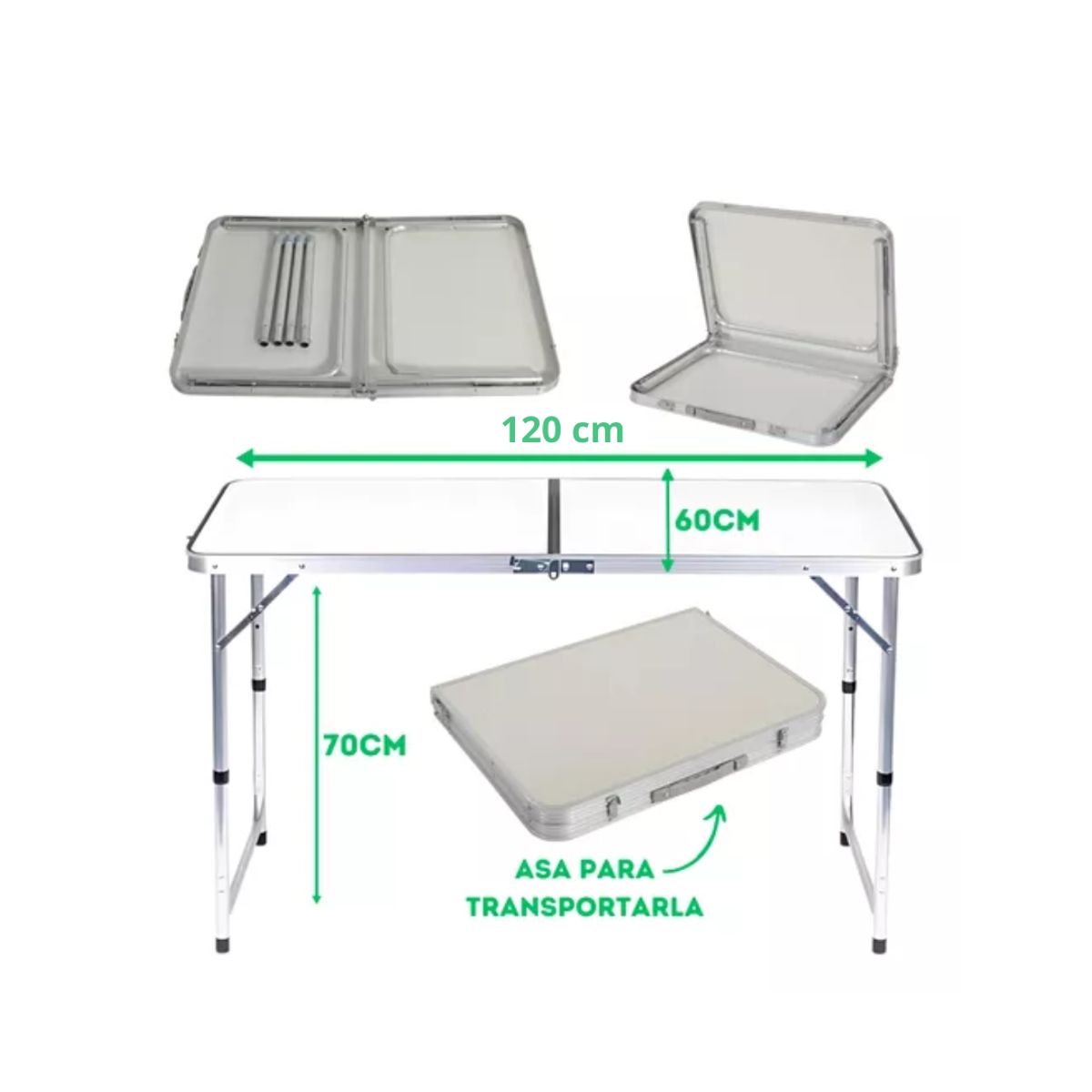 GENERICO - MESA PLEGABLE PORTÁTIL DE CAMPING CON SILLAS