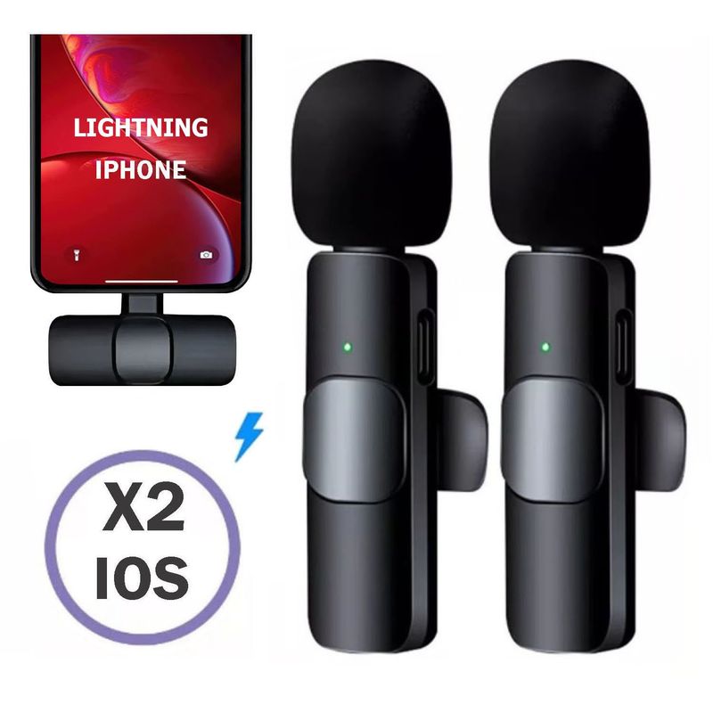 OEM - Micrófonos Inalámbricos Solaperos 2 en 1 K9 Lightning  (iPhone/iPad)