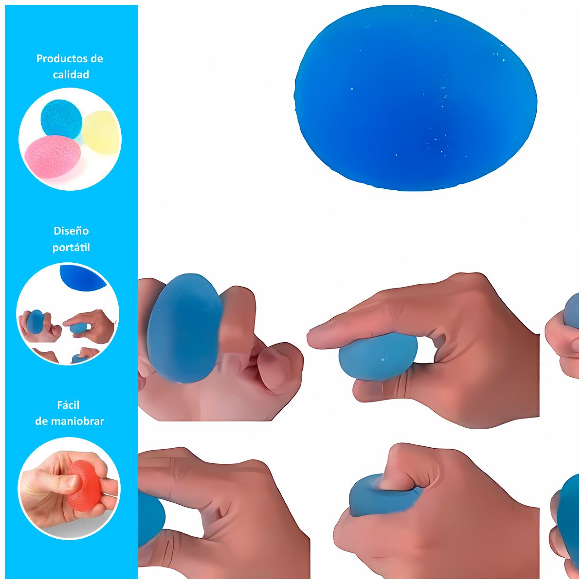 GENERICO - Terapia de Manos Balón Empuñadura Huevitos x3