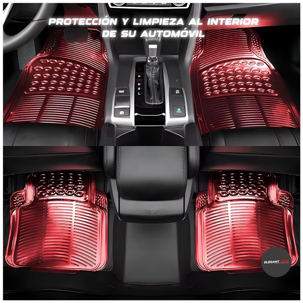 JET - Piso Tapete Elegante Metalico Rojo 5pcs