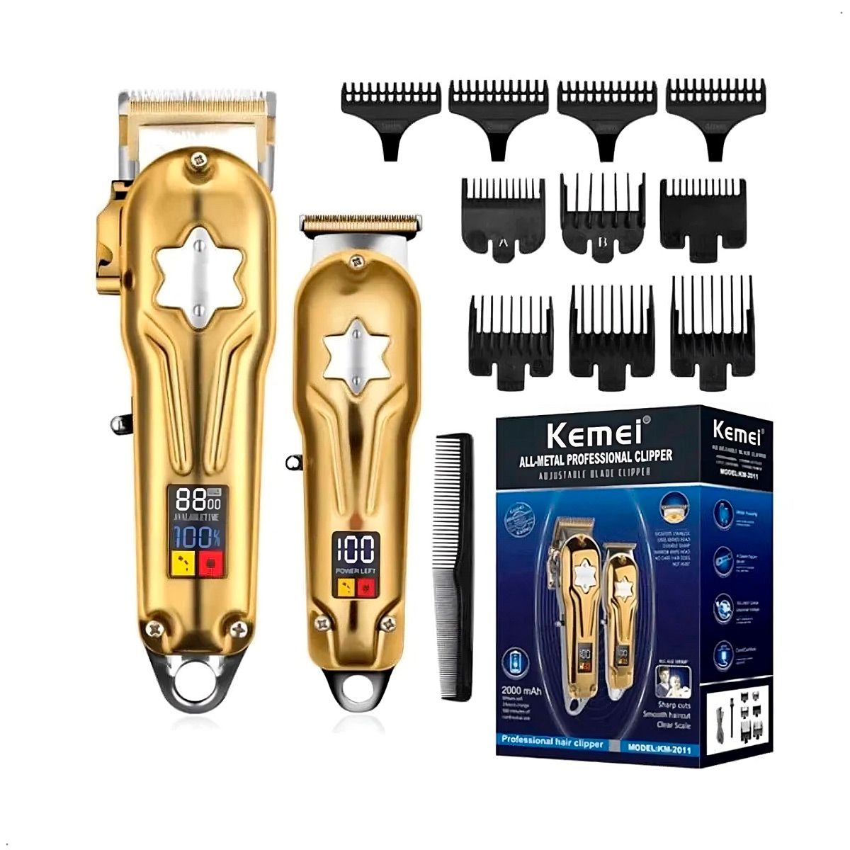 KEMEI - Máquina de Corte Cabello Combo Kemei KM 2011 Inalámbrica
