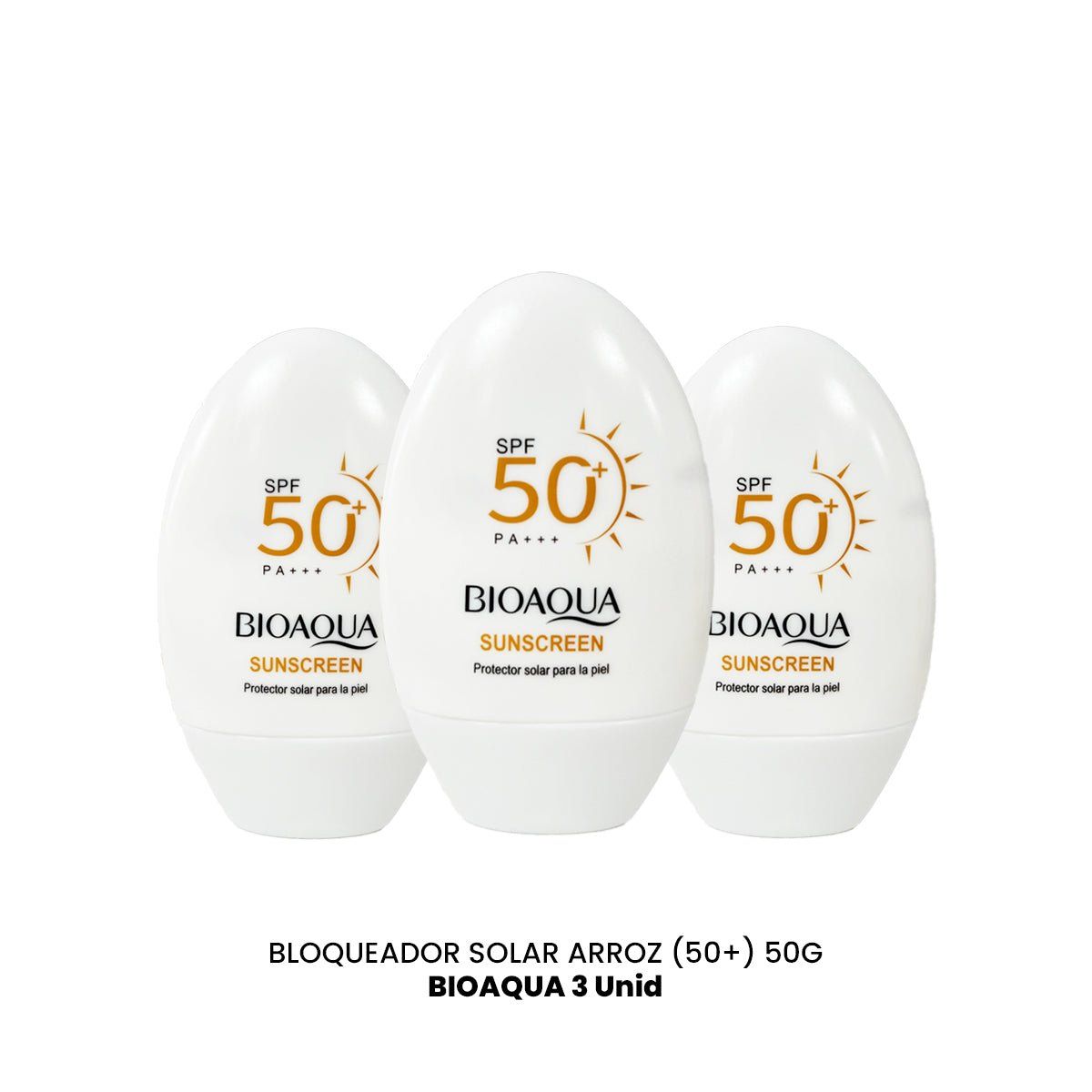 BIOAQUA - Bloqueador Solar Arroz50+ 50g - Bioaqua 3und