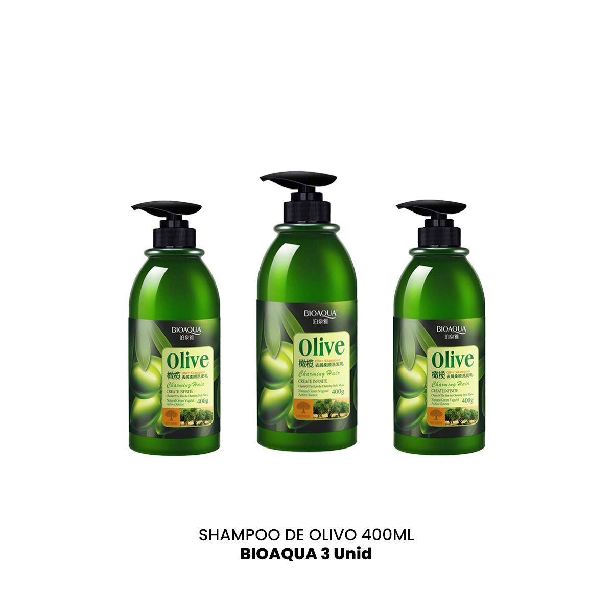 BIOAQUA - Shampoo de Olivo 400ml - Bioaqua 3und