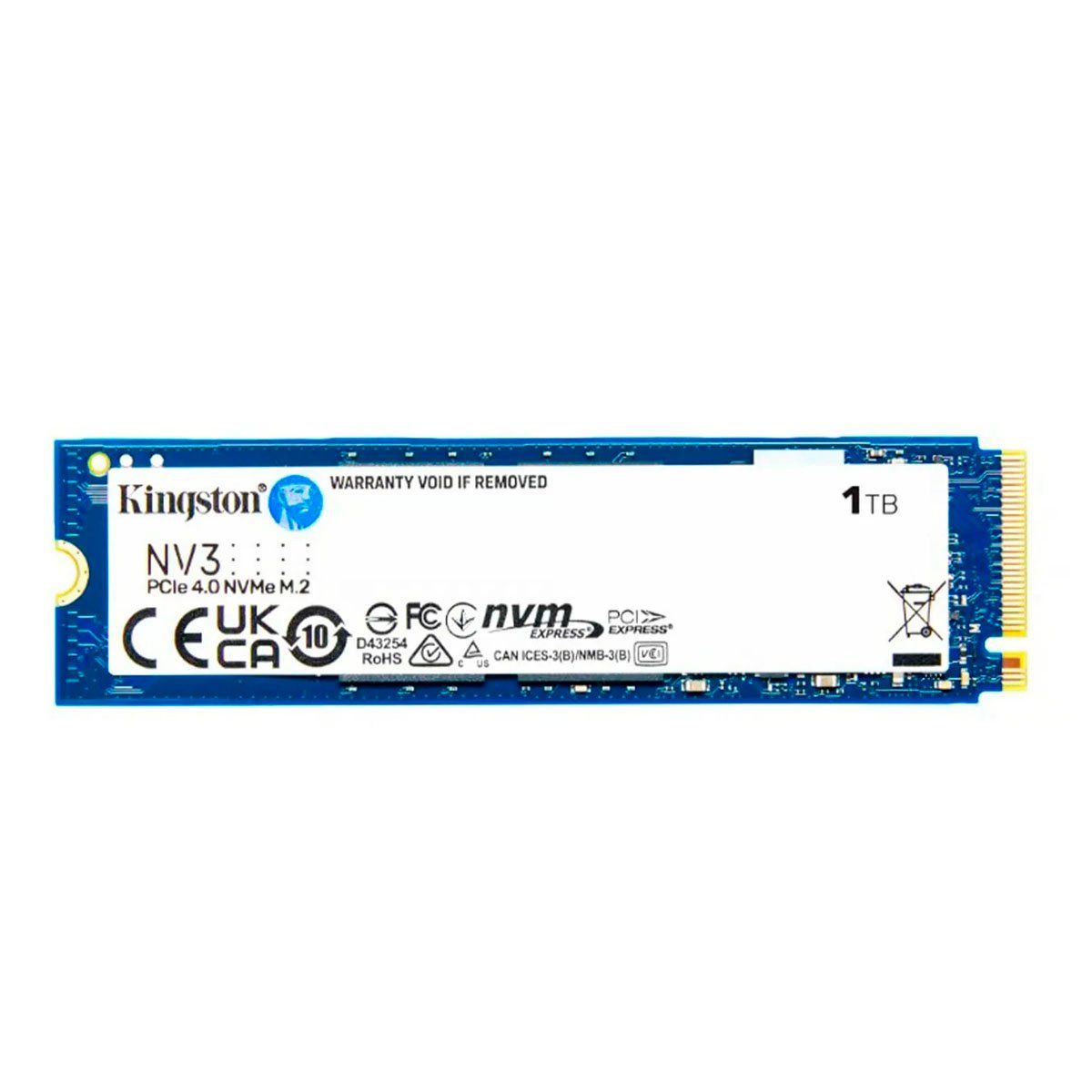 KINGSTON - Disco Solido SSD Kingston NV3 1TB NVME PCIe 4.0 6000Mb/s