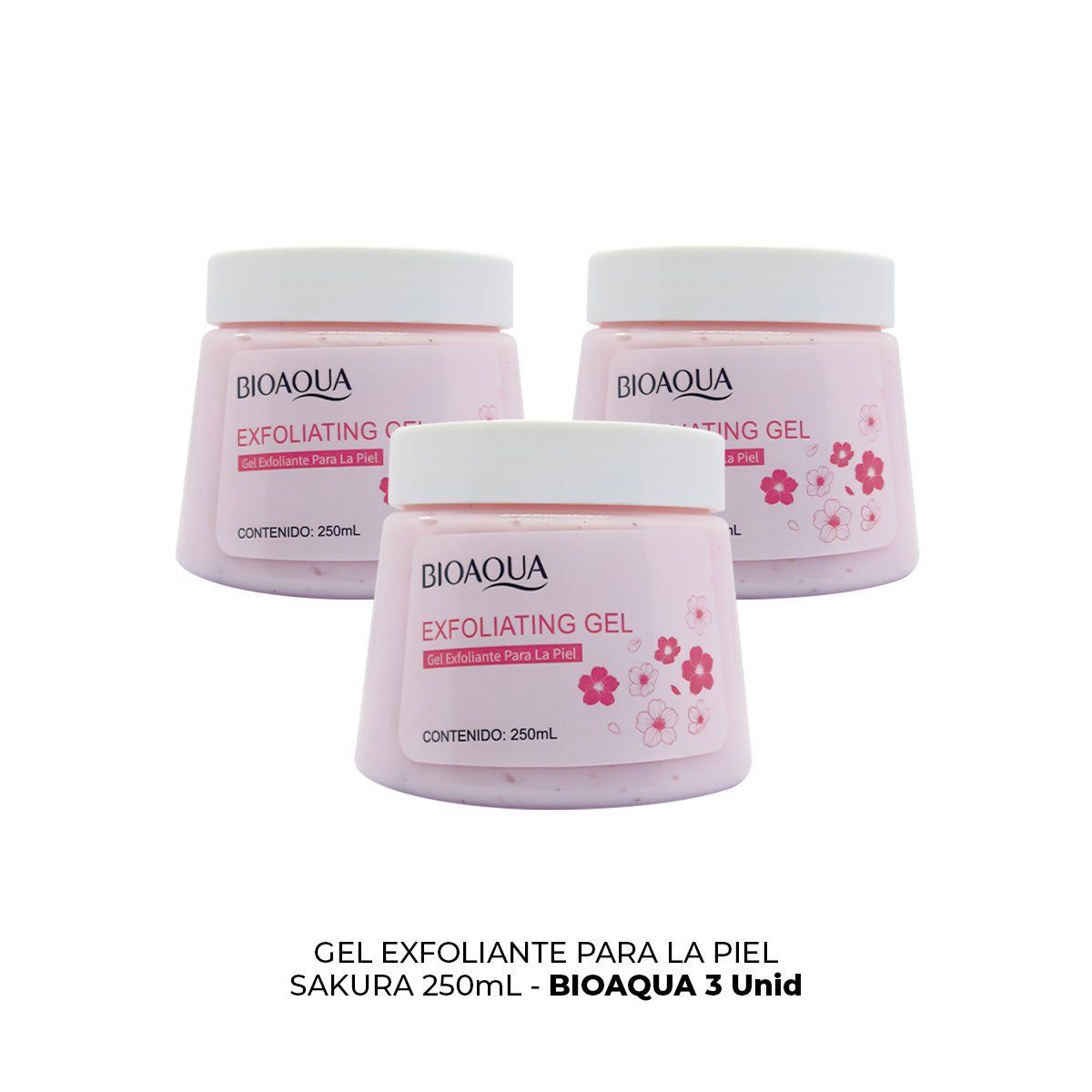 BIOAQUA - Gel Exfoliante para la Piel de Sakura 250gr - Bioaqua 3 und
