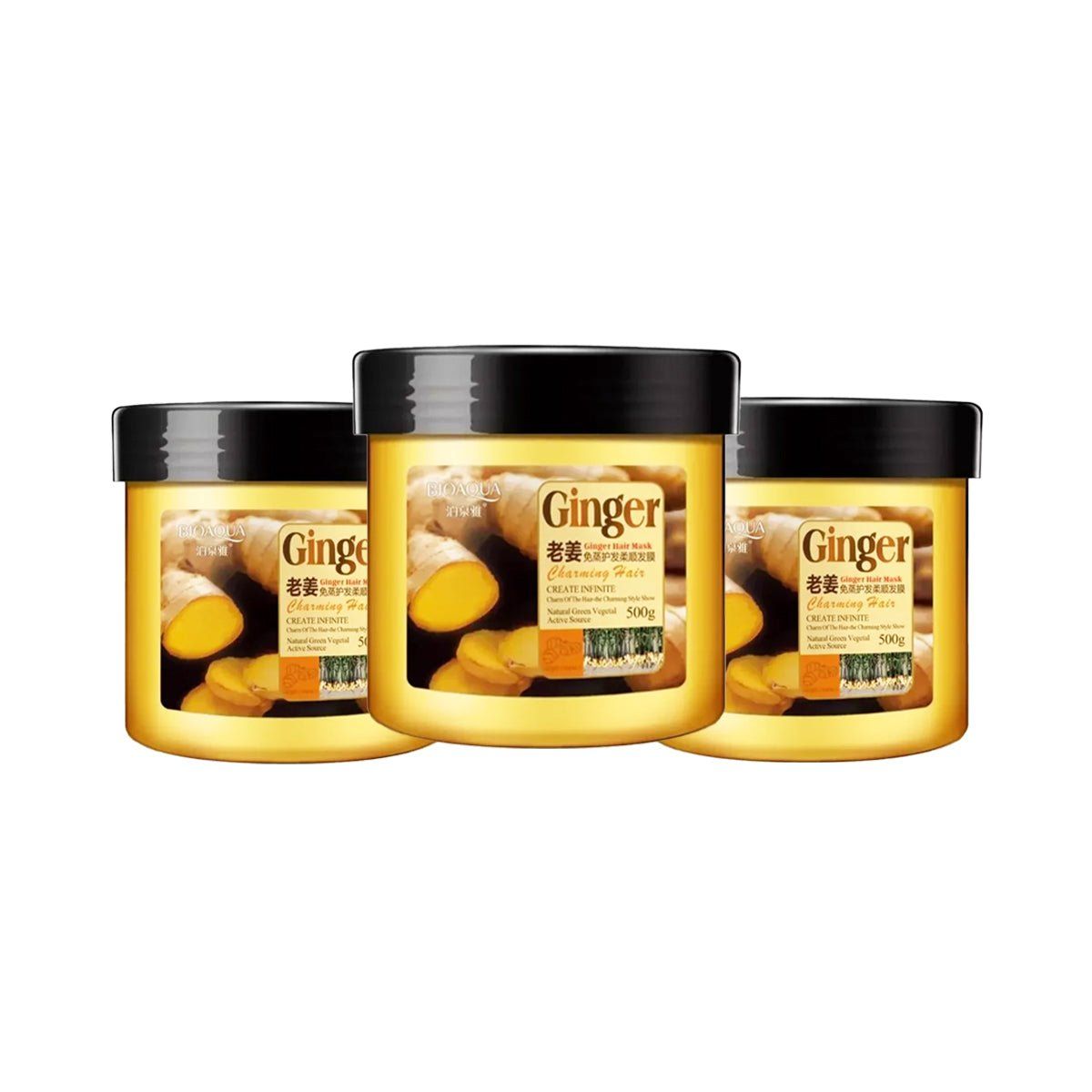 BIOAQUA - Mascarilla de Jengibre para el Cabello - Bioaqua 3und