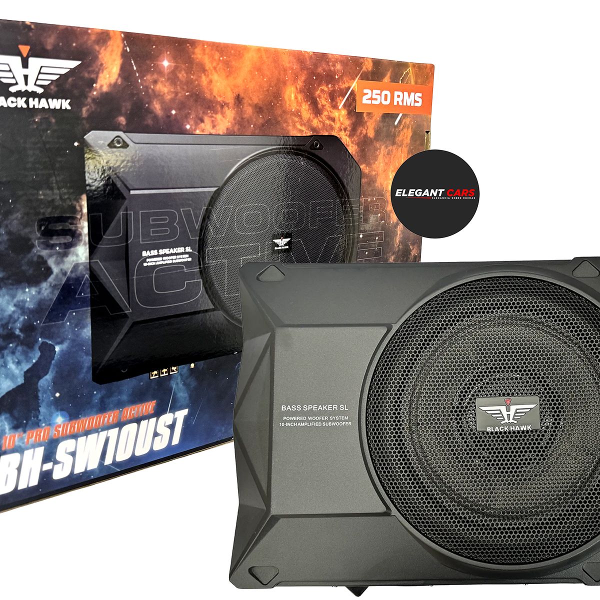 BLACK - Subwoofer Amplificado Black Hawck 800w 10Pulg