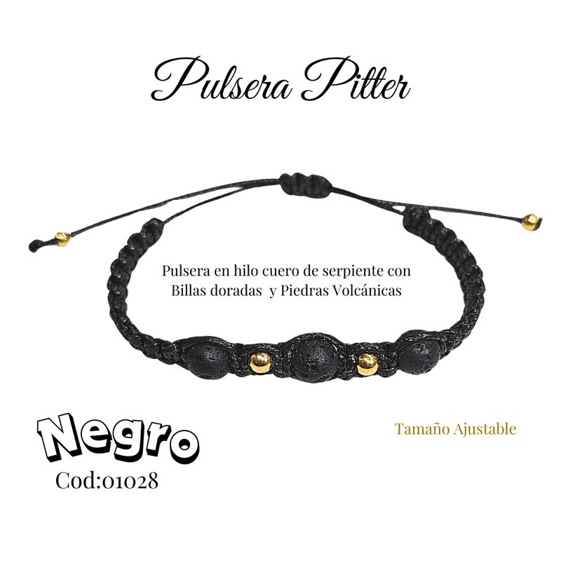 GENERICO - Pulsera en Piedras Volcanicas y Piedras Turquesas