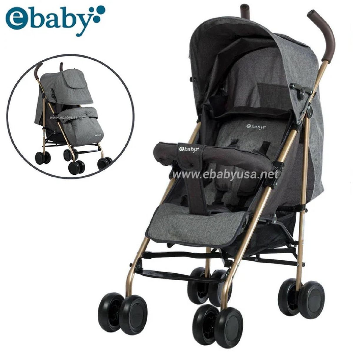 EBABY - Coche Travis 3 Posiciones Gris