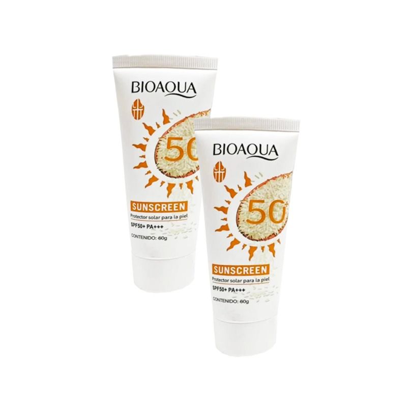 BIOAQUA - Bloqueador Solar 50+ de Arroz 60g - Bioaqua 2und