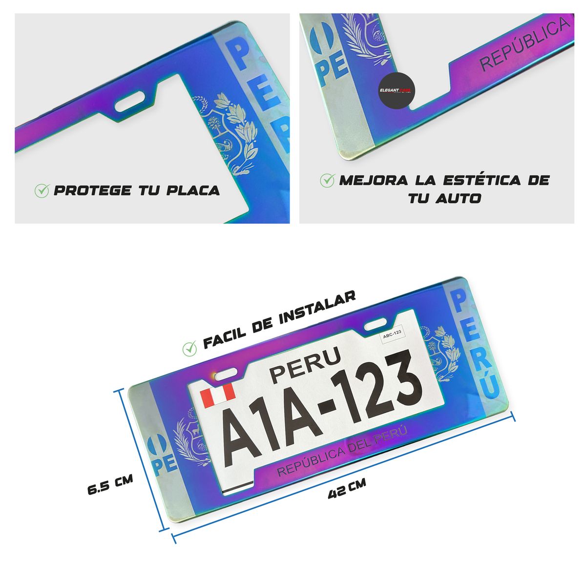 JET - Portaplacas Europeo Universal Metal Tornazol 2pcs