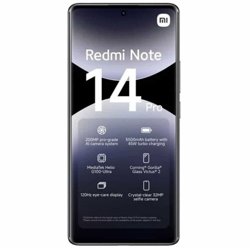 XIAOMI - XIAOMI REDMI NOTE 14 PRO 4G 8GB RAM 256GB ROM - NEGRO