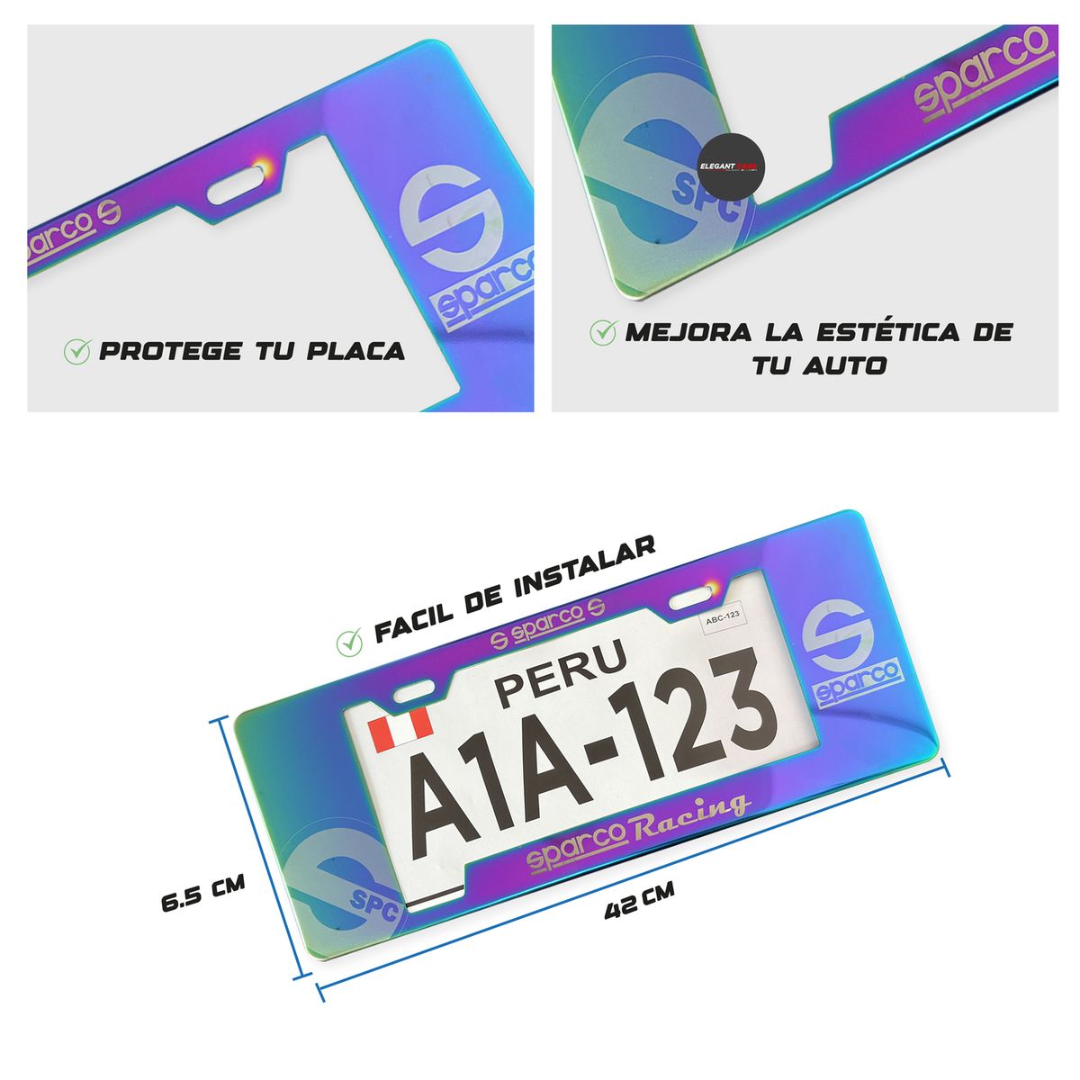 SPARCO - Portaplaca Sparco Universal Metal 2pcs