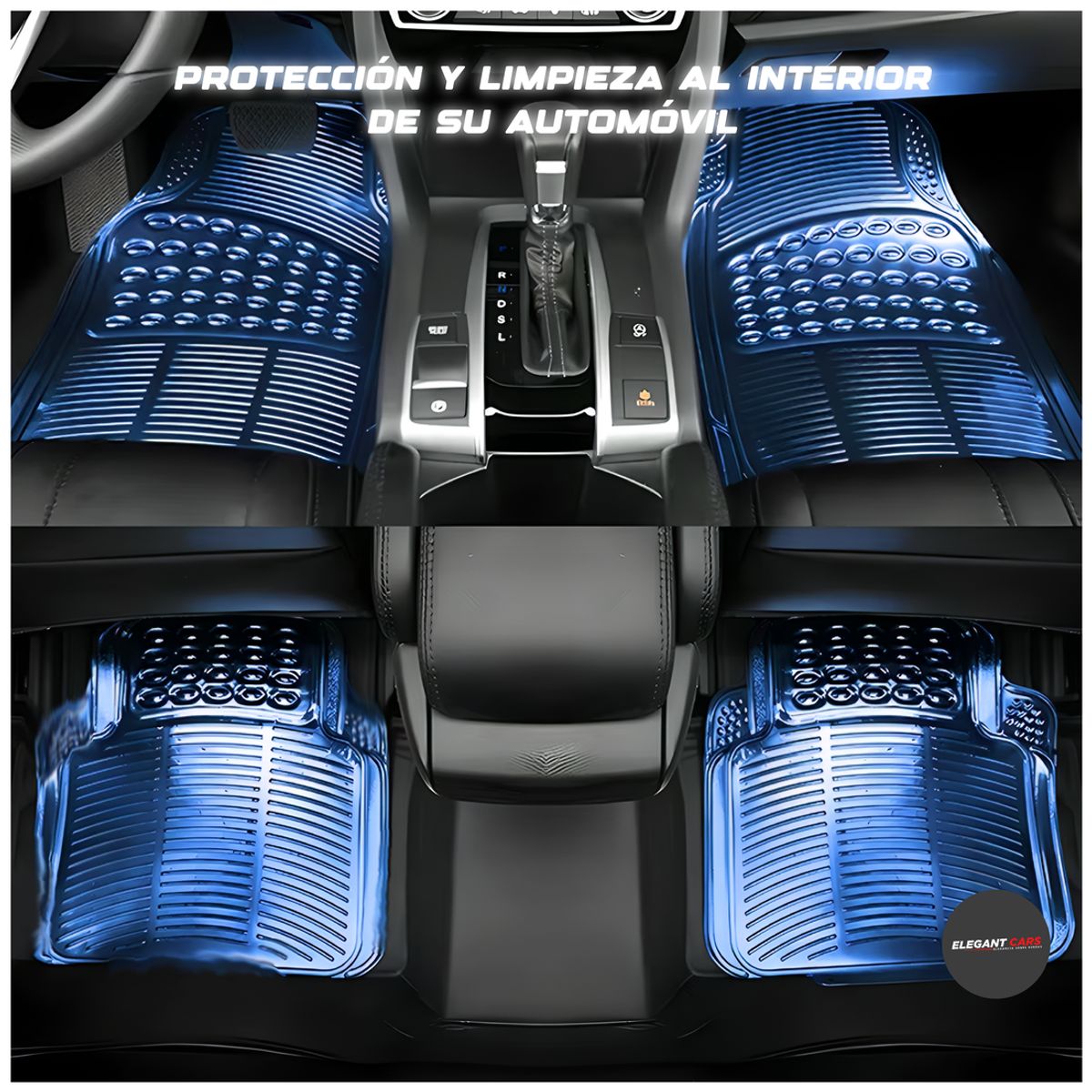 JETION - Piso Tapete Elegante Metalico Azul 5pcs