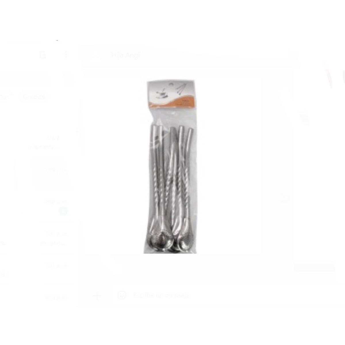 GENERICO - SET DE BOMBILLAS DE ACERO INOXIDABLE X 6 UNIDADES