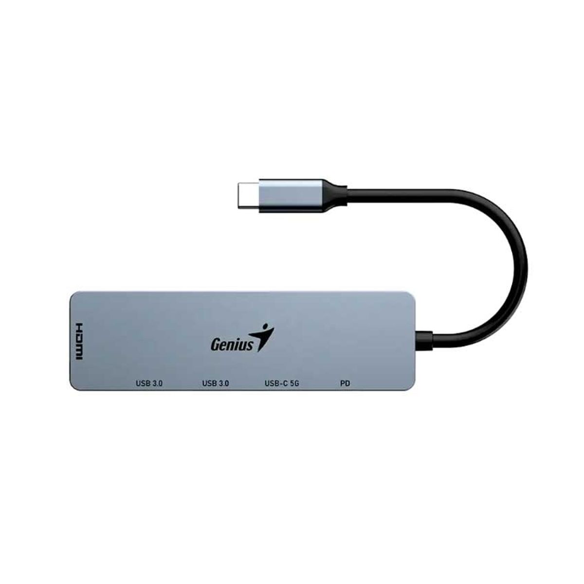 GENIUS - GENIUS Hub USB-C 5 en 1 con HDMI 4K, USB 3.0 y Carga 100W Compacto