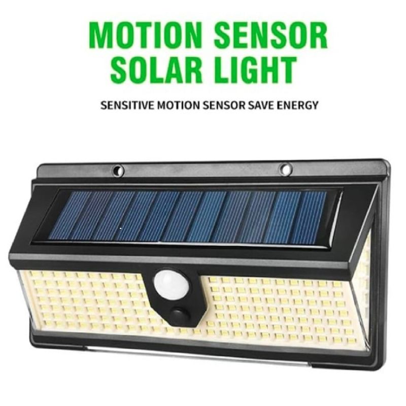 GENERICO - Lámpara Solar con Sensor 190 Led brillantes Luces Rojas y Azul