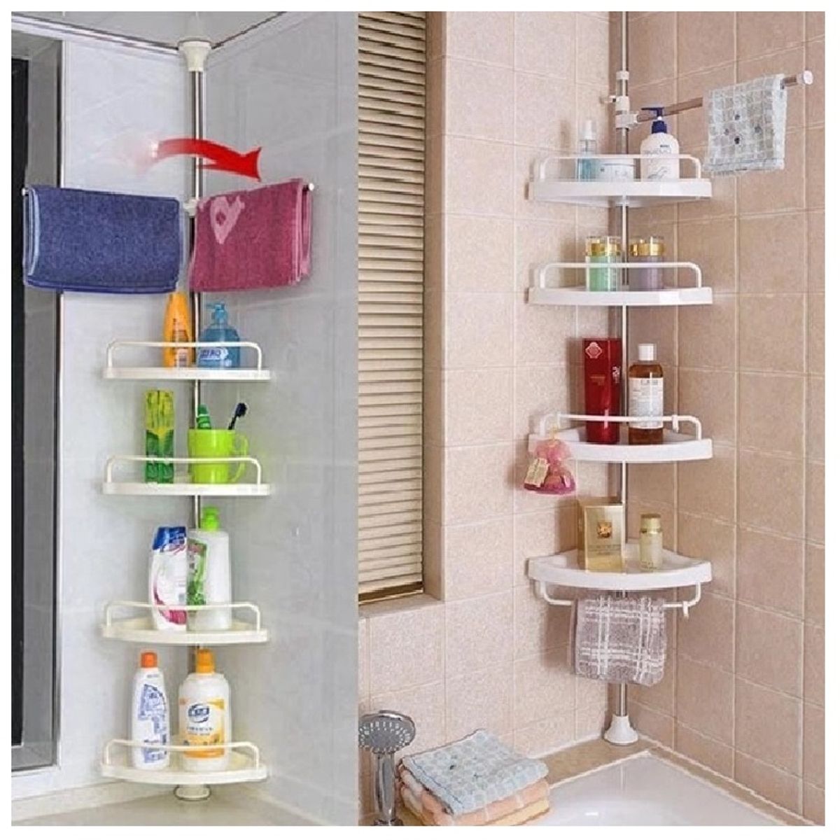 GENERICO - Estante Organizador Esquinero De Baño, Ducha de 4 Niveles