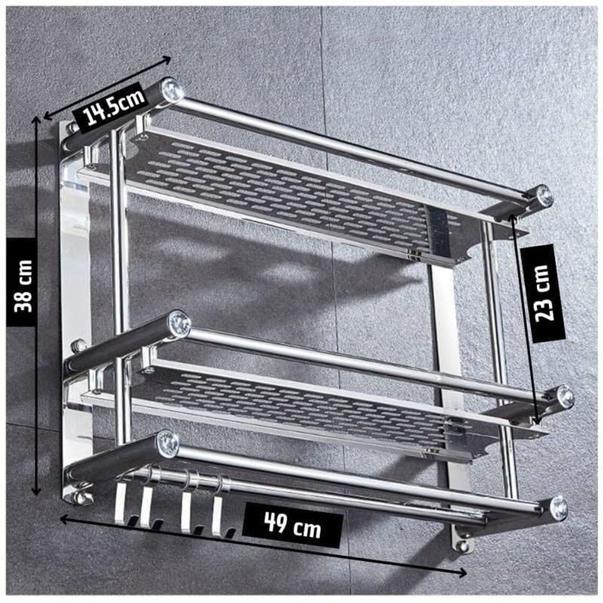GENERICO - Estante Repisa Organizador de Cocina con Ganchos Elegante