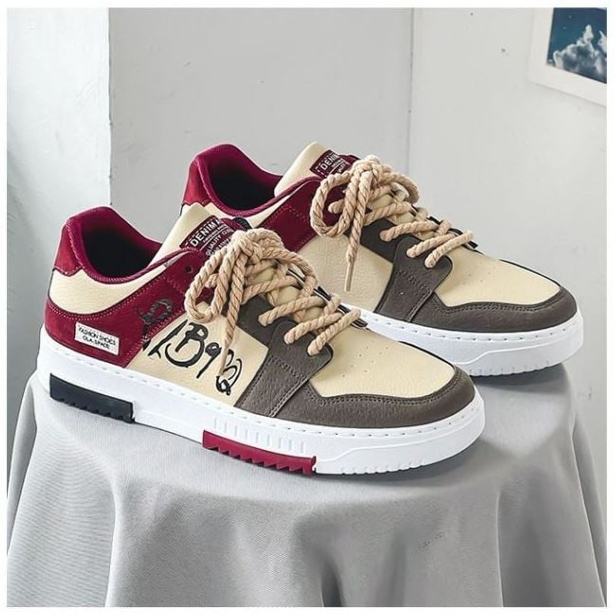 GENERICO - ZAPATILLA PARA HOMBRE DENIMASR GUINDA - C005