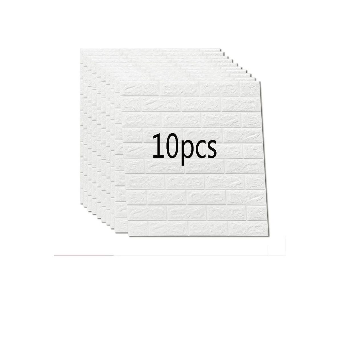 GENERICO - Pack x 10 Piezas Papel Tapiz Autoadhesivo Decoración 3D Blanco