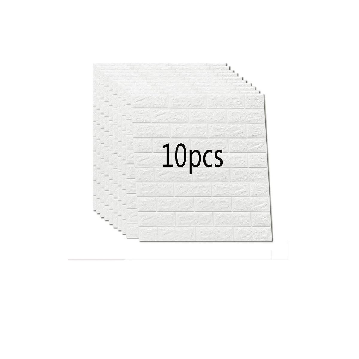 GENERICO - Pack x 10 Piezas Papel Tapiz Autoadhesivo Decoración 3D Blanco